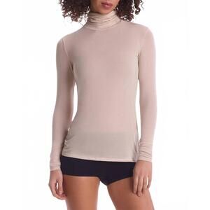 NEW COMMANDO cashmere layering turtleneck top in cream
